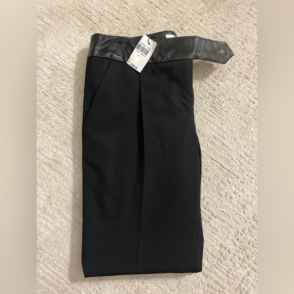 NWT Milly Pleated Wool Blend Cuffed Pant W/ Lamb Skim Leather Waistband Cuffed - Picture 11 of 13